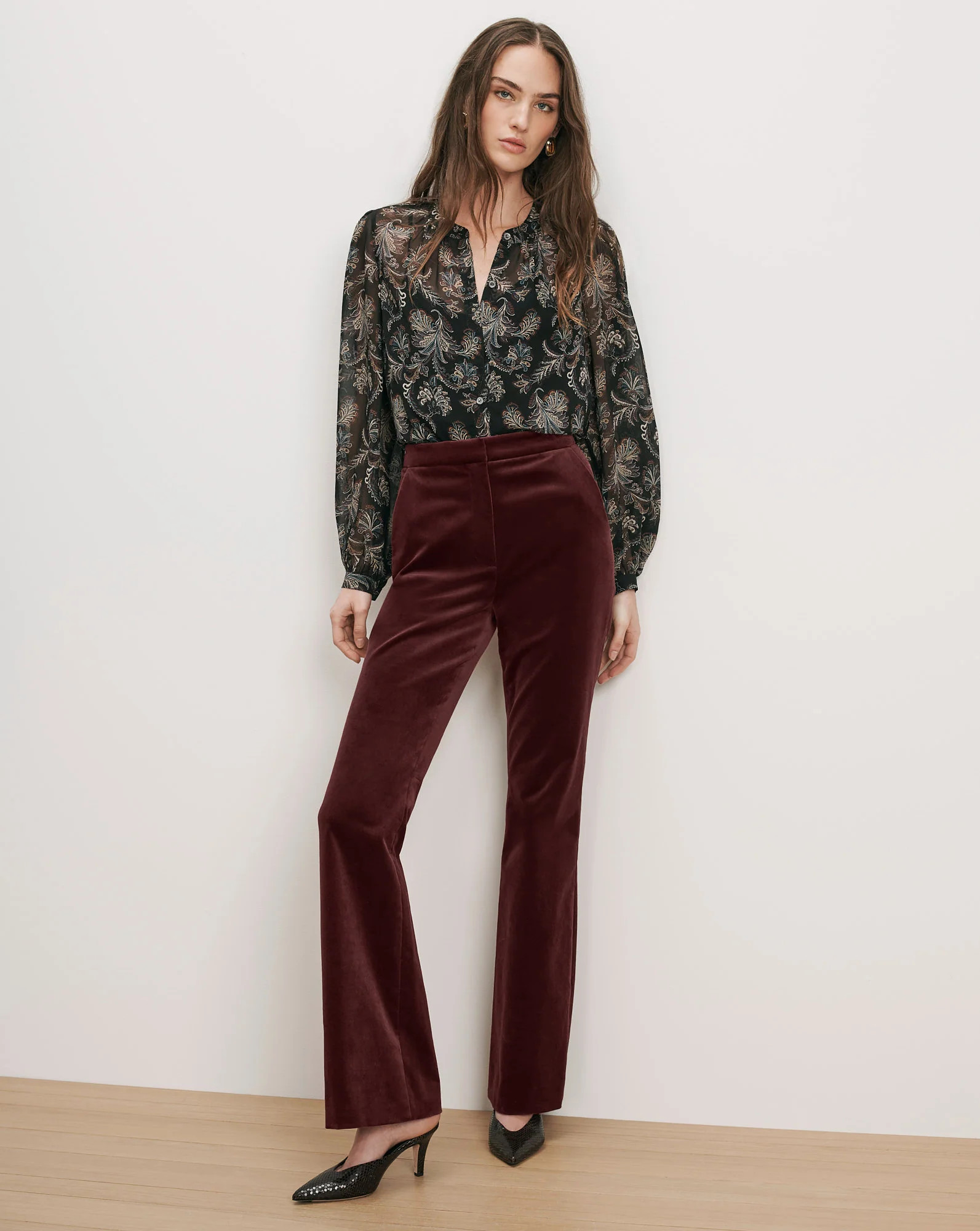 Ashlynn Silk Blouse in Black Floral Multi | Veronica Beard | Veronica Beard