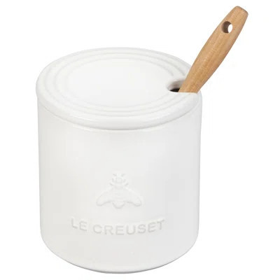 Le Creuset Stoneware Signature Honey Pot W/ Dipper - White | Perigold