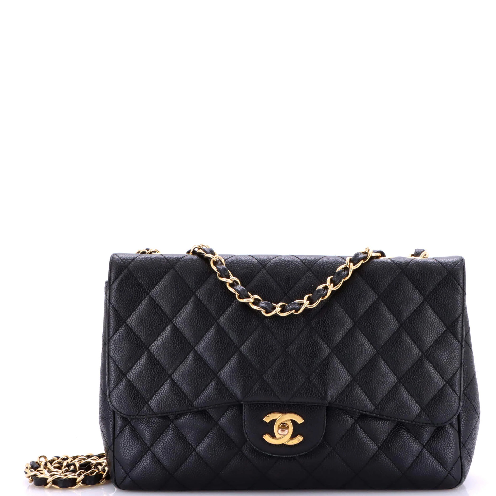Pre-Loved Chanel Classic Double Flap Bag Quilted Caviar Jumbo | Zulily