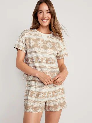 Waffle-Knit Pajama Shorts Set for Women | Old Navy (US)