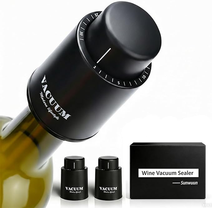 [2 PACK] Wine Bottle Stoppers,Real Vacuum Stoppers,Reusable Wine Preserver,Wine Corks Keep Fresh,... | Amazon (US)