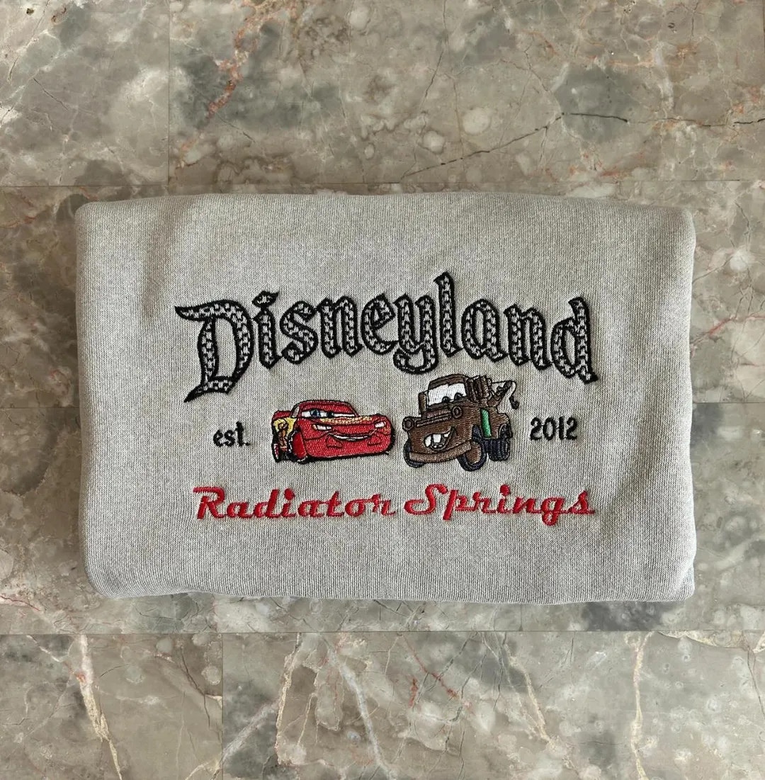 Radiator Springs Disneyland Embroidered T-shirt, Disney Cars Sweatshirt, Disneyland Racing Car Em... | Etsy (US)