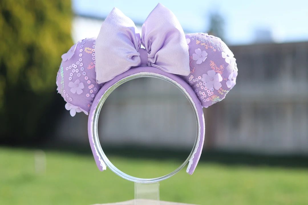 Lilac/purple Flower Disney Ears - Etsy | Etsy (US)