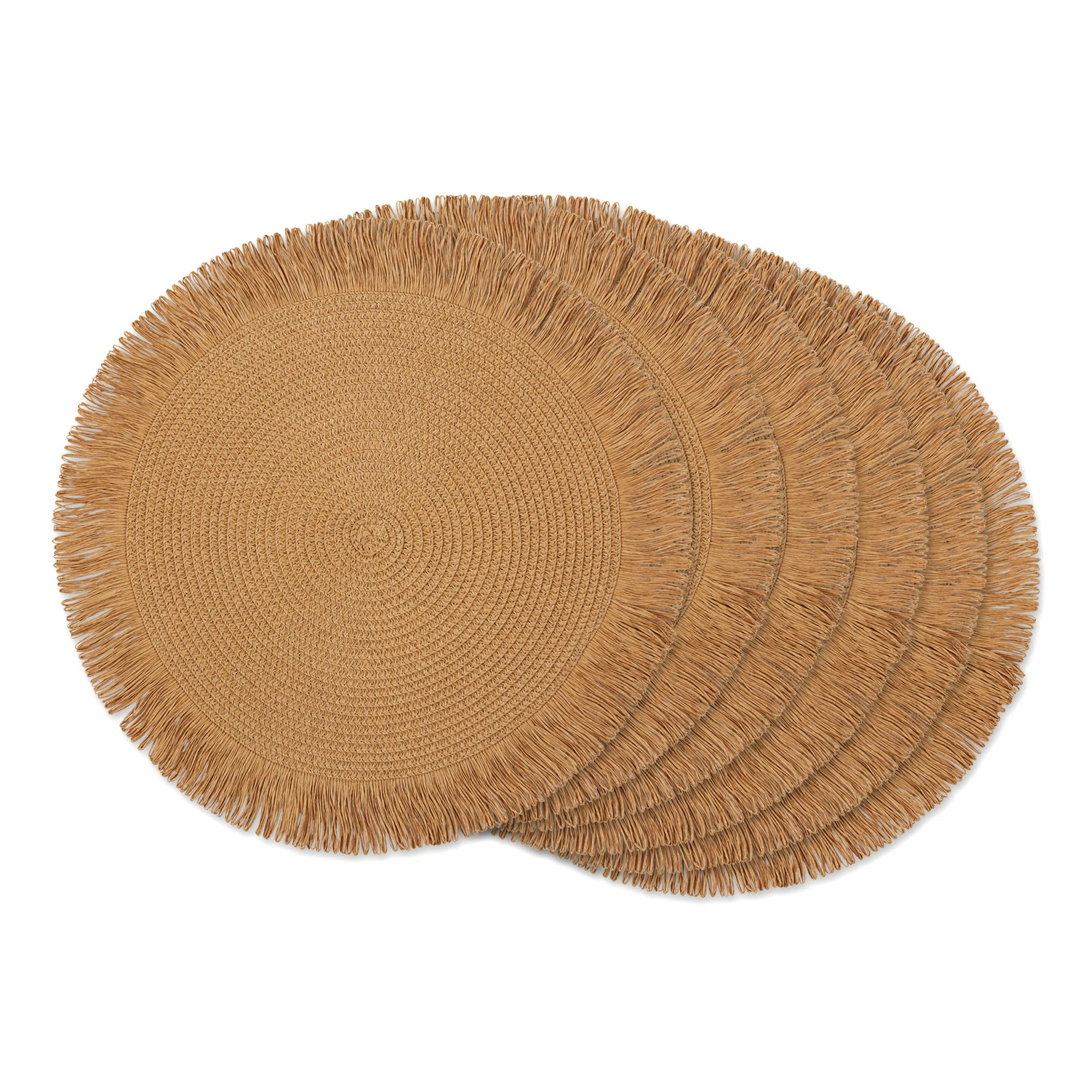 Rachel Natural Fringe 15" Placemat | Wayfair Professional
