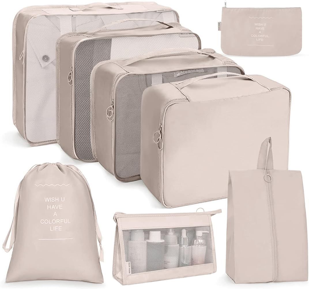 OSDUE Packing Cubes, 8 PCS Travel Organiser, Luggage Packing Organizers, Waterproof Travel Essent... | Amazon (UK)