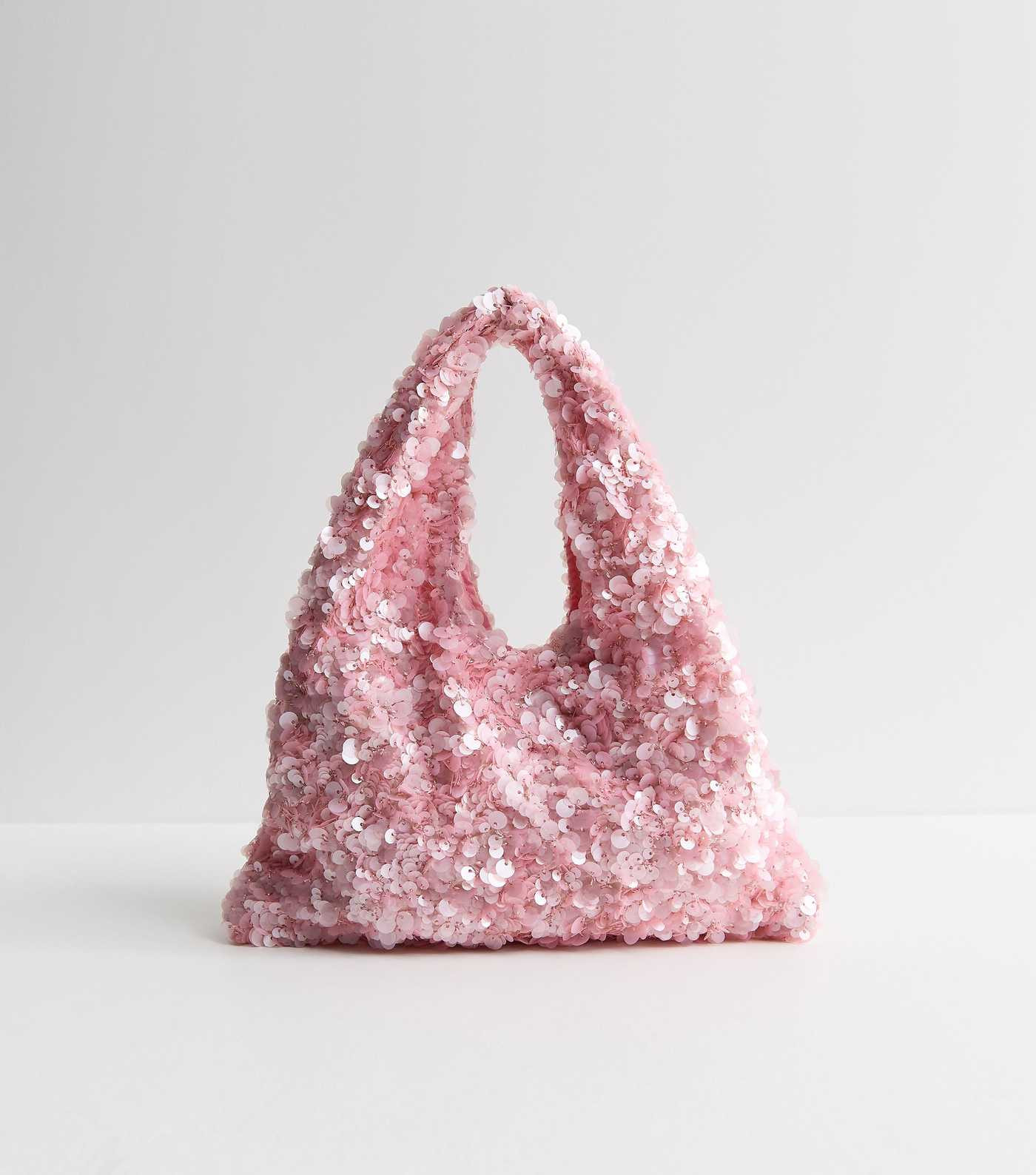 Light Pink Sequinned Grab Bag | New Look | New Look (UK)