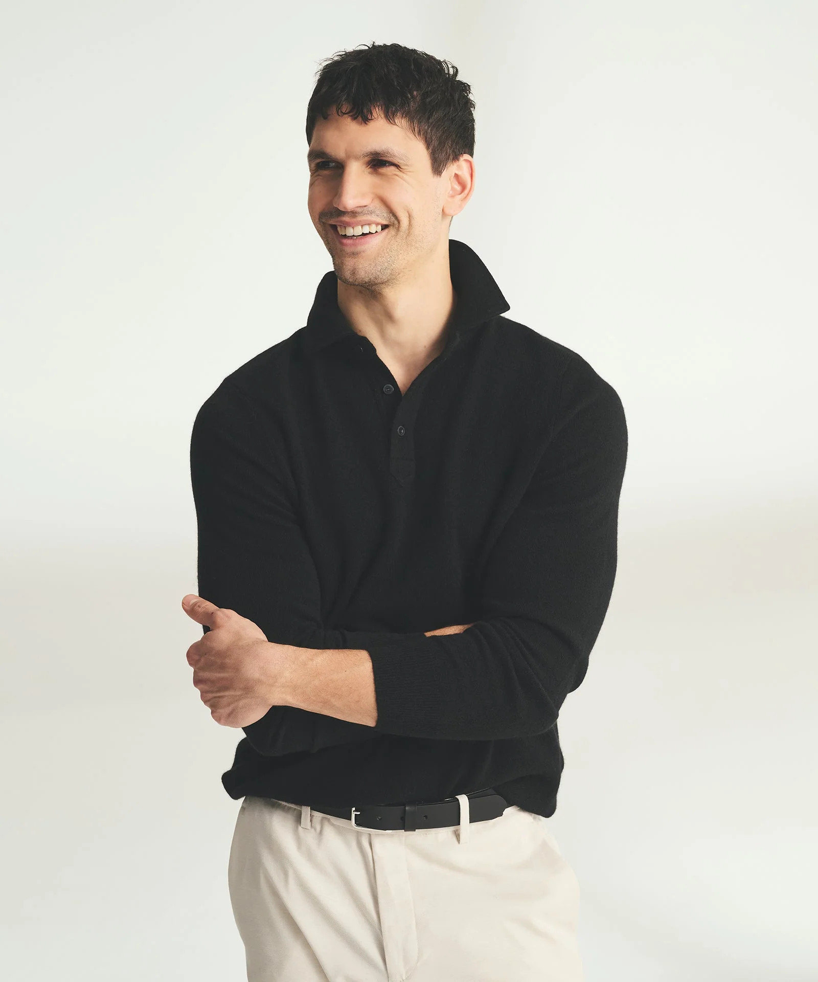 Signature Cashmere Long Sleeve Polo | NAADAM