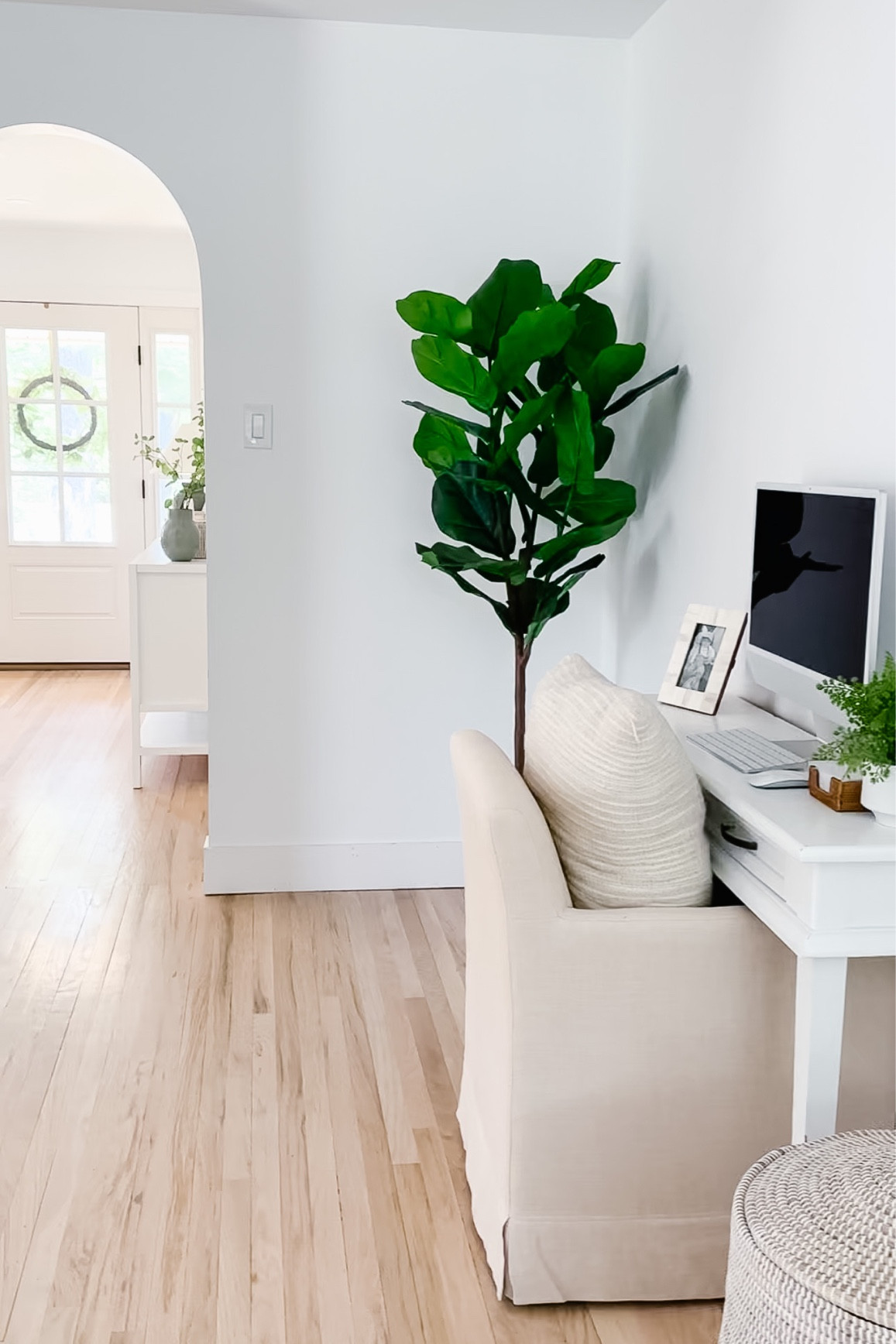 Office decor, foyer decor, entryway decor

Fiddle fig tree, faux fiddle fig, world market chair, linen office chair 

#LTKunder100 #LTKhome #LTKFind