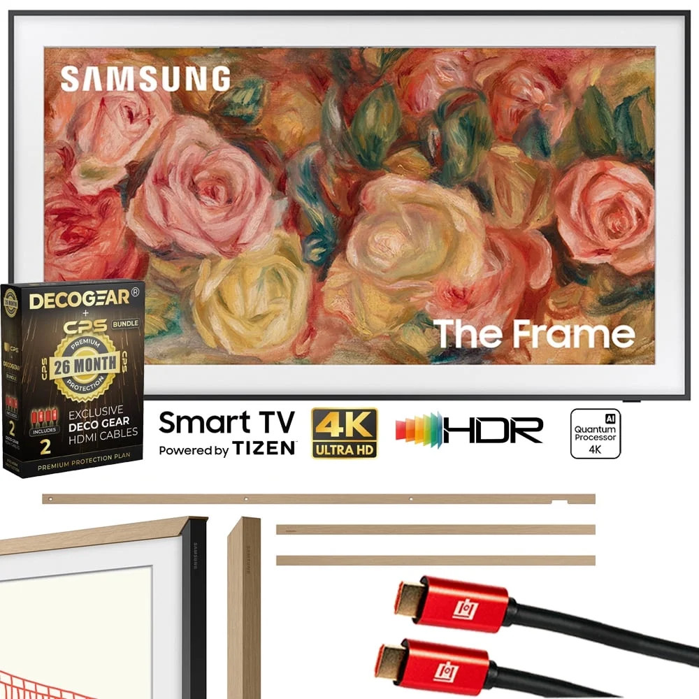 Samsung QN65LS03DA 65 inch The Frame QLED 4K Smart TV (2024 Model) Bundle with 65" The Frame Cust... | Walmart (US)