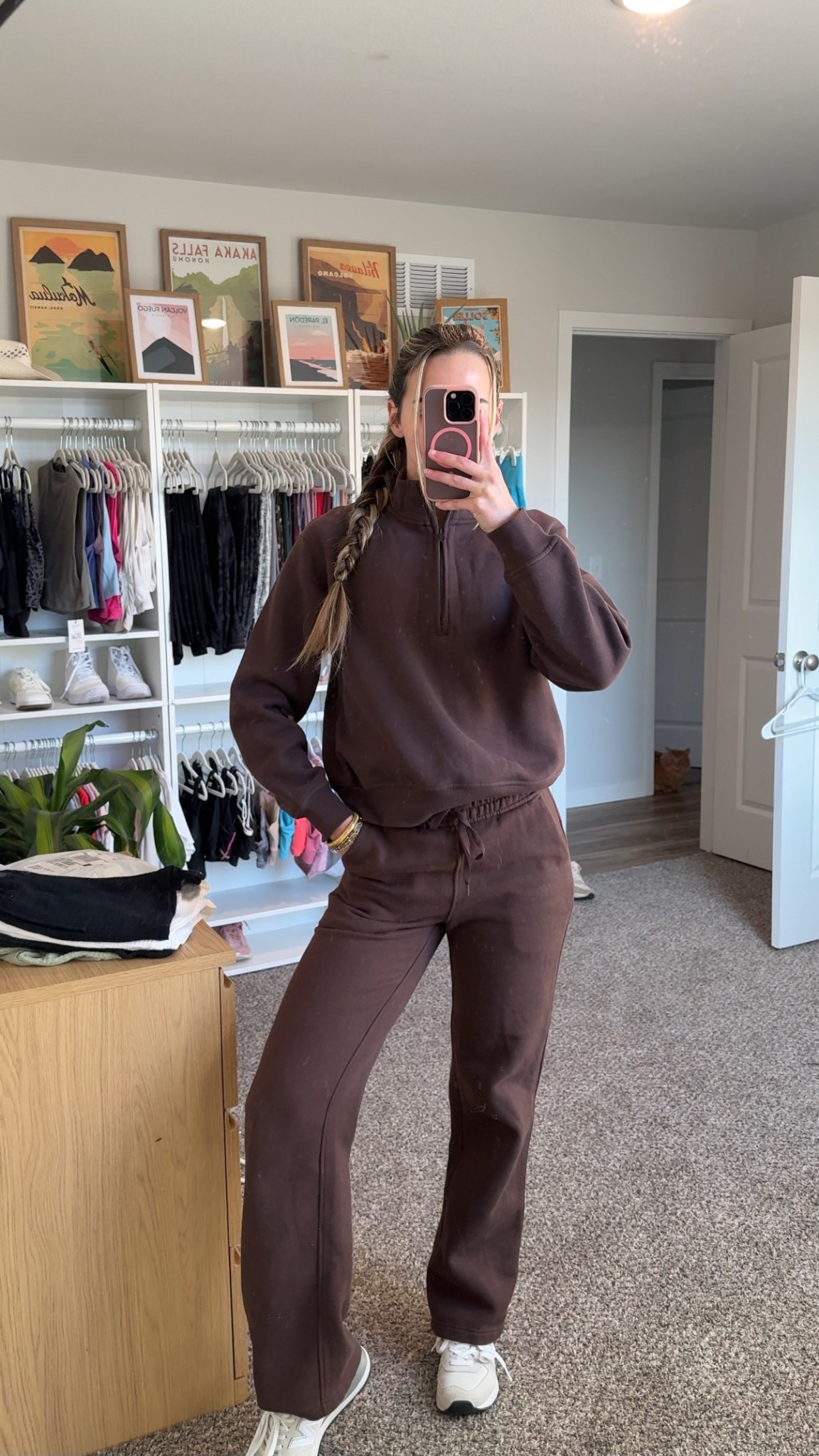 CRZ Yoga matching sweat set 🤎Cozy quarter-zip pullover and sweatpants set in the hot fudge brown color. So soft and comfortable, perfect for travel outfits, lounging, errands, and everyday casual wear!! 

#LTKActive #LTKfitnessgoals #LTKootd