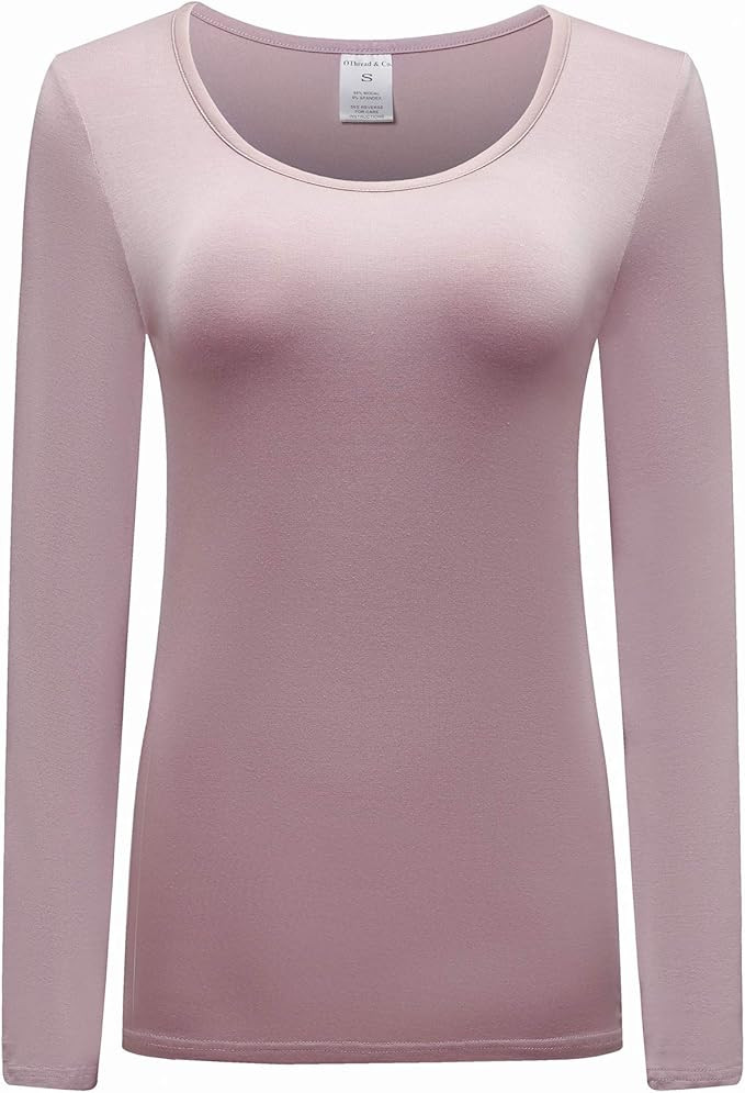 OThread & Co. Women's Long Sleeve T-Shirt Scoop Neck Basic Layer Stretchy Shirts | Amazon (US)