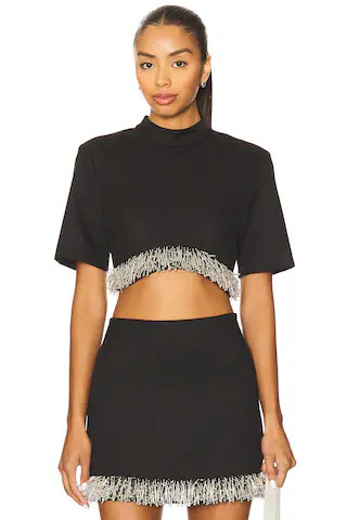 SIMKHAI Jalen Cropped Top in Black from Revolve.com | Revolve Clothing (Global)
