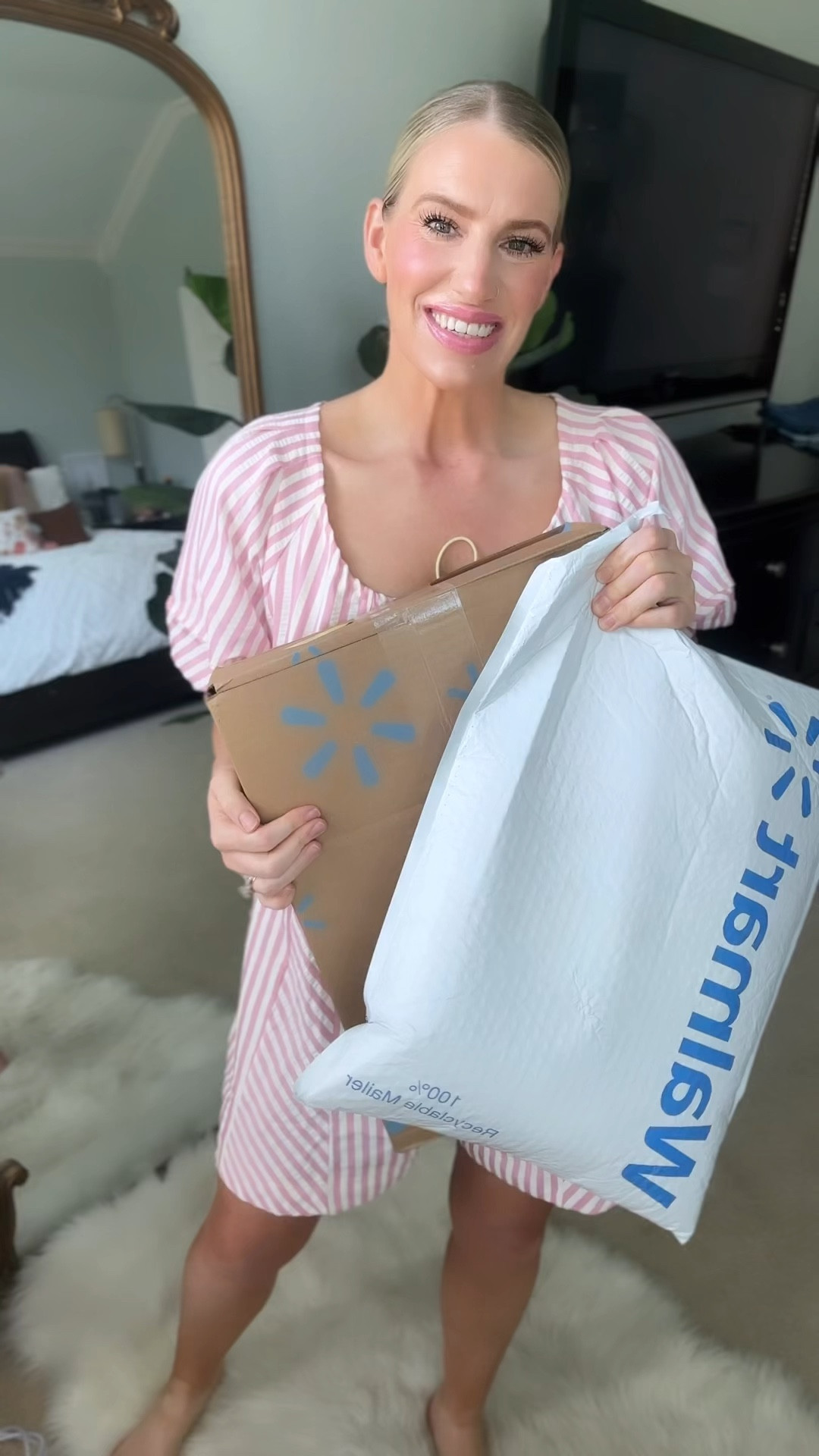 New arrivals from Walmart
Striped dress fits tts 
Blazer fits tts 
Romper fits tts unless chesty 
Floral dress runs big 
Solid dress fit tts 

#LTKxWalmart #LTKStyleTip #LTKFindsUnder50