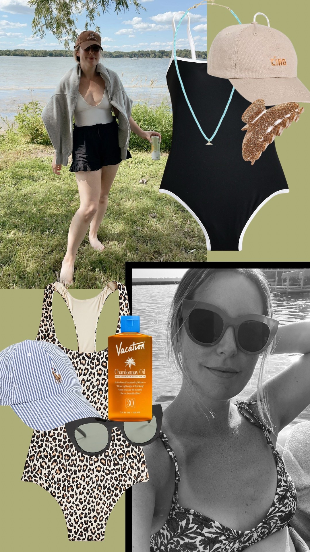 J.Crew 40% off means it’s time to make my annual purchase to add to my swim collection—the only suits I buy! I snagged the black one with white piping (so classic!) but loving the leopard print too, and pom-pom beach pants. Can’t wait for lake days! I also really want to try this Vacation brand sunscreen. 

#LTKSaleAlert #LTKSwim