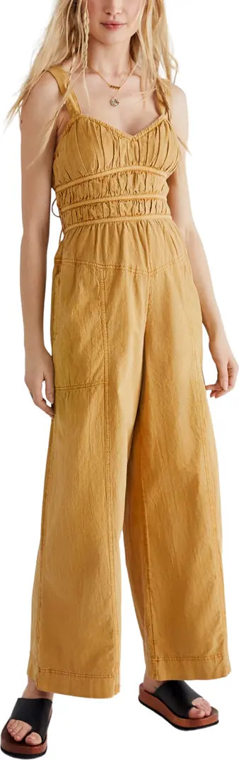 After All Ruched Wide Leg Jumpsuit | Nordstrom