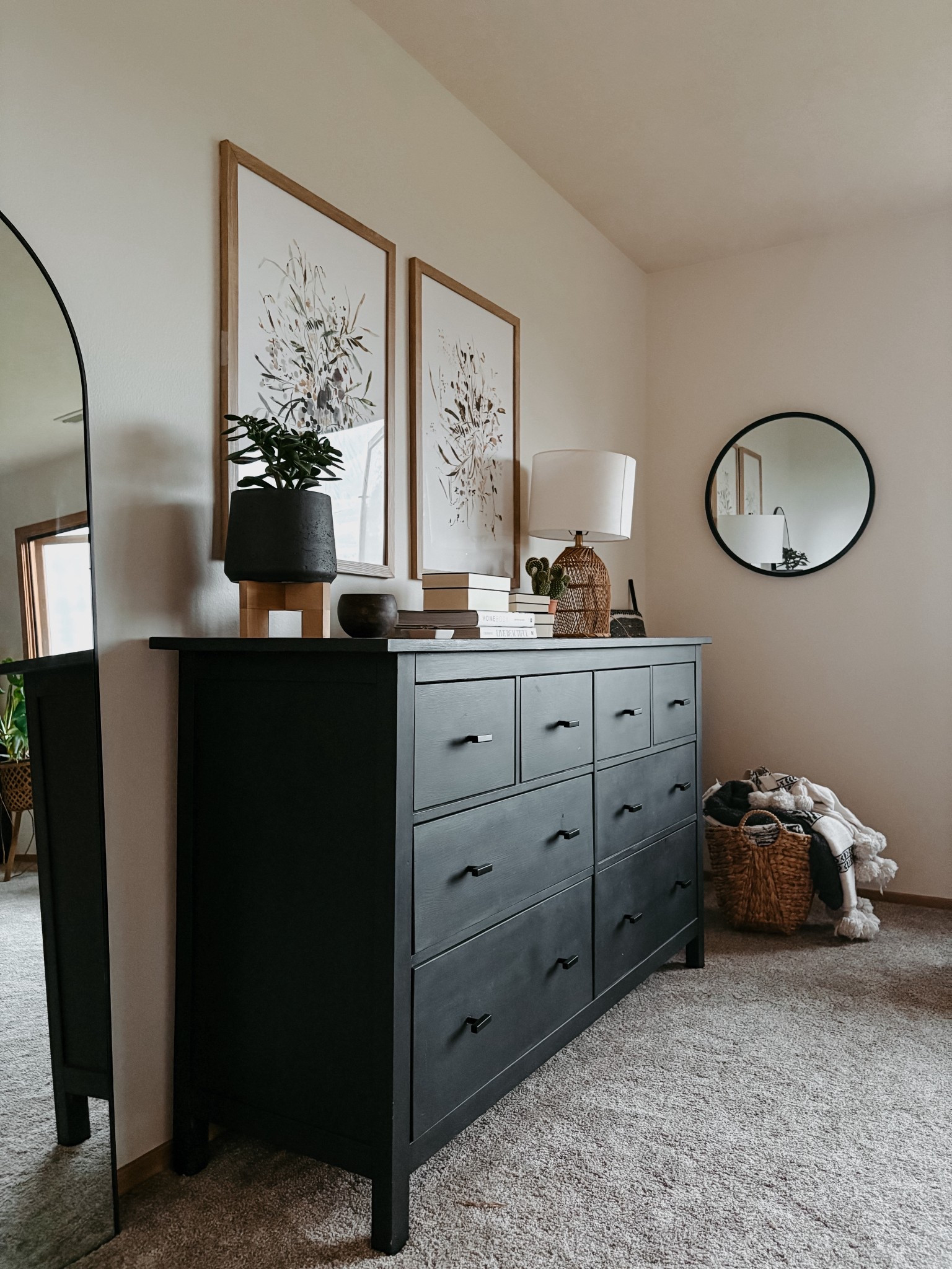 Moody bedroom views. 

Black dresser & organic modern decor for relaxed, contemporary vibe. I painted this IKEA dresser but tagged a similar one if you don’t want the DIY. 




#LTKHome #LTKSaleAlert