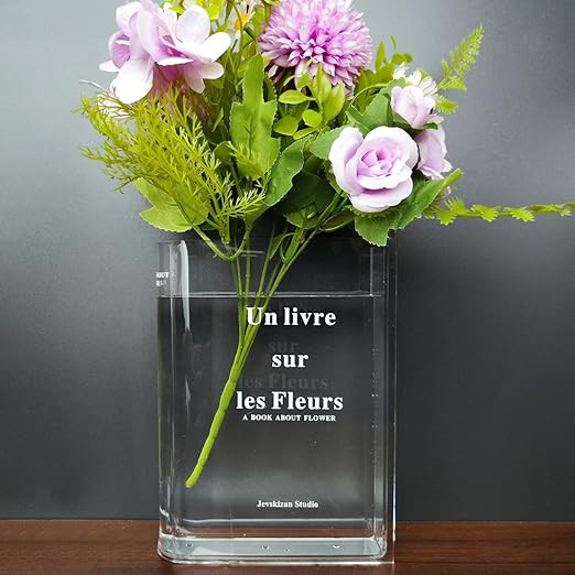 Clear Book Vase for Flowers - Bookish Gifts and Decorative Centerpiece for Home - Un Livre sur le... | Amazon (US)