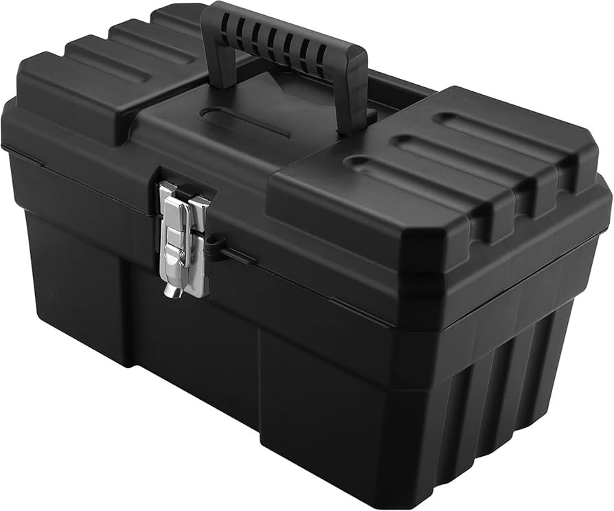Akro-Mils 14-Inch Plastic Toolbox with Removable Tray, Steel Latch & Padlock Eye, Industrial-Grad... | Amazon (US)