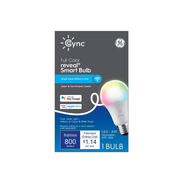GE Bluetooth and Wi-Fi Enabled Full Color CYNC Reveal Smart Light Bulbs | Target