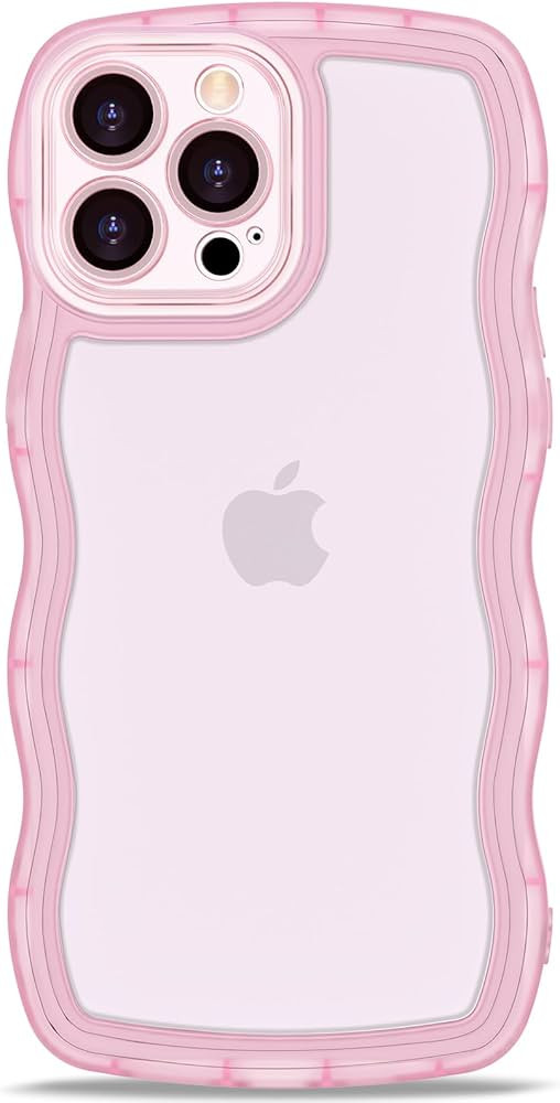 Anuck for iPhone 13 Pro Case Wavy Edge Clear Back Design, Anti-Slip Grip Cute Wave Curly Frame Sh... | Amazon (US)
