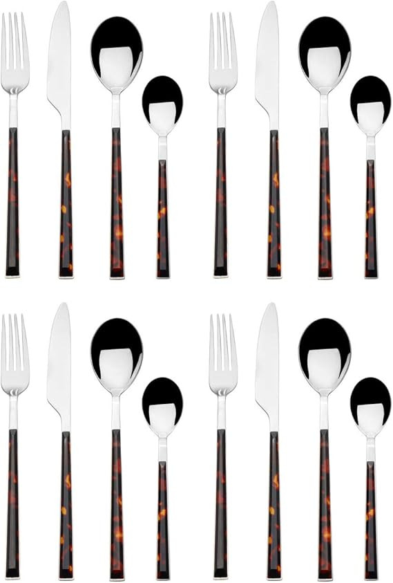 Mikasa Tortoise 18/10 Stainless Steel 16-Piece Flatware Set, Service For 4 | Amazon (US)