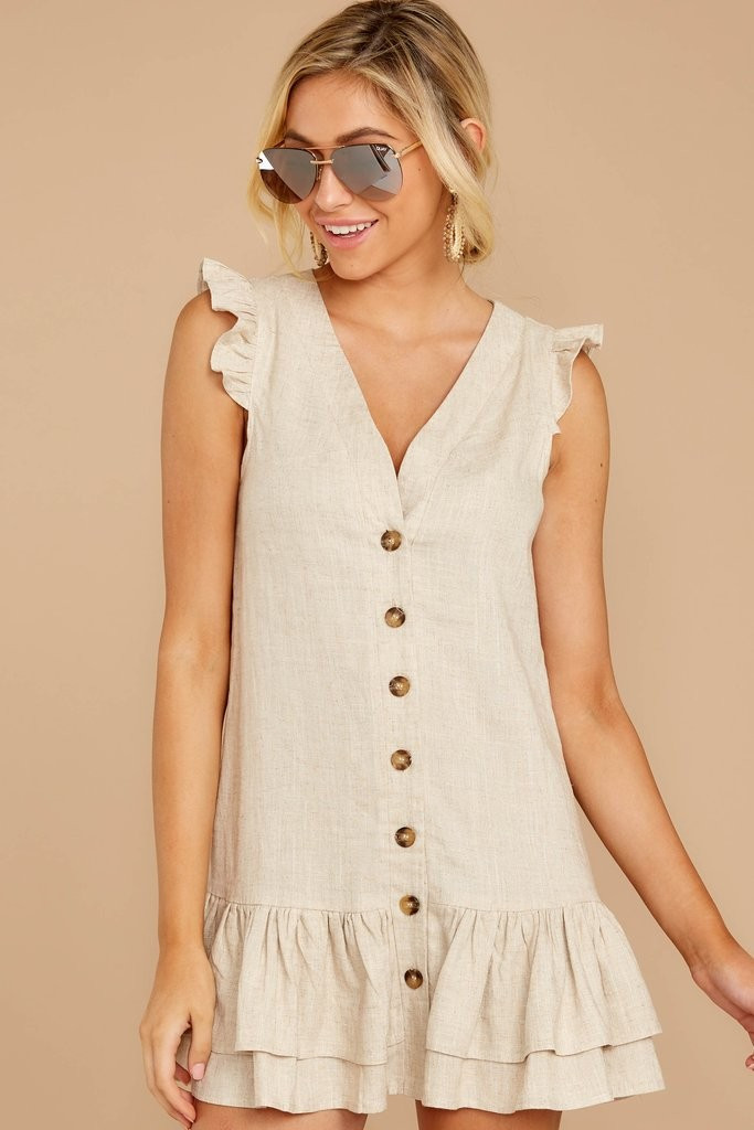 Here Again Beige Dress | Red Dress 