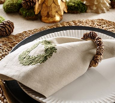 Gold Pinecone Napkin Rings - Set of 4 | Pottery Barn (US)