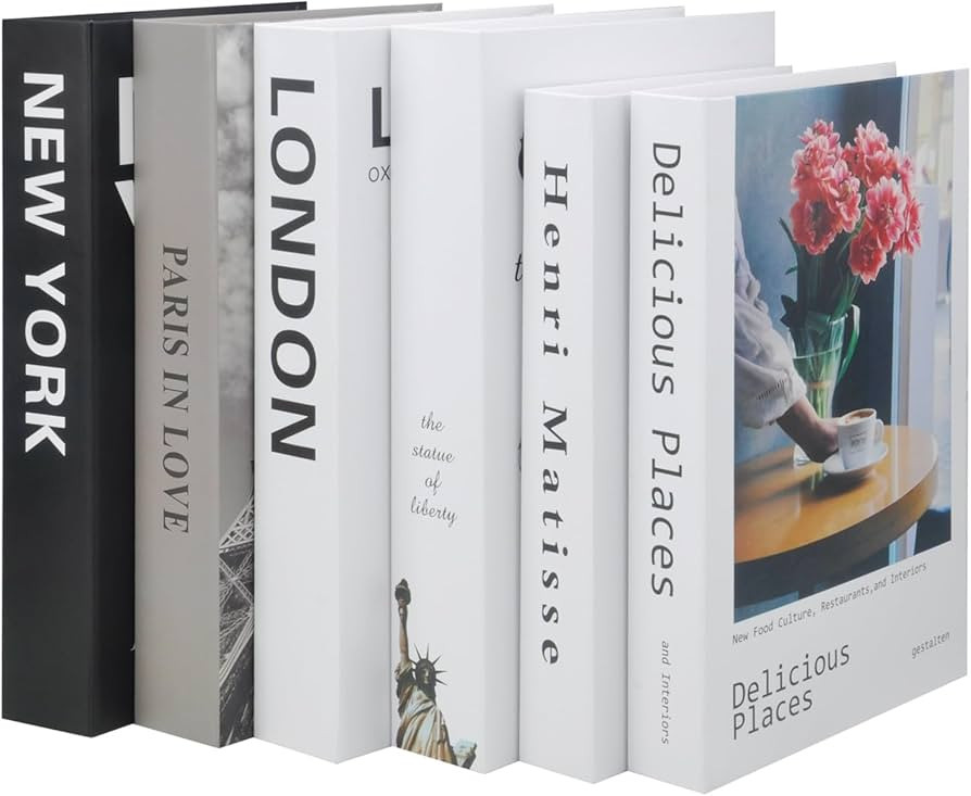 6 Pcs Fashion Decorative Book, Hardcover Modern Decorative Books, Fake Prop Fashion Book Décor, ... | Amazon (UK)