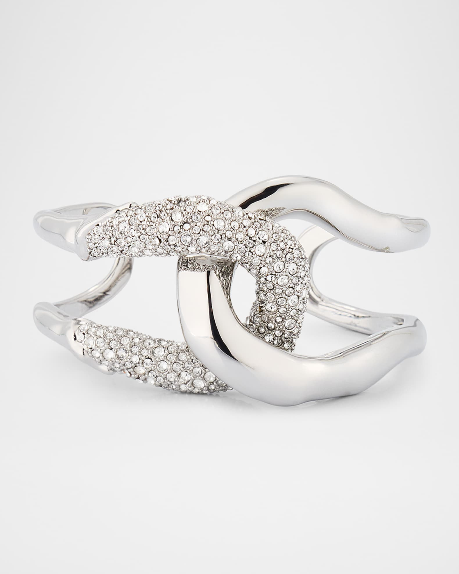 Solanales Crystal Interlocked Cuff Bracelet | Neiman Marcus