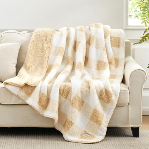 Cozy Bliss Luxury Sherpa Throw Blanket for Couch, Premium Reversible Buffalo Plaid Thick Throw, W... | Amazon (US)