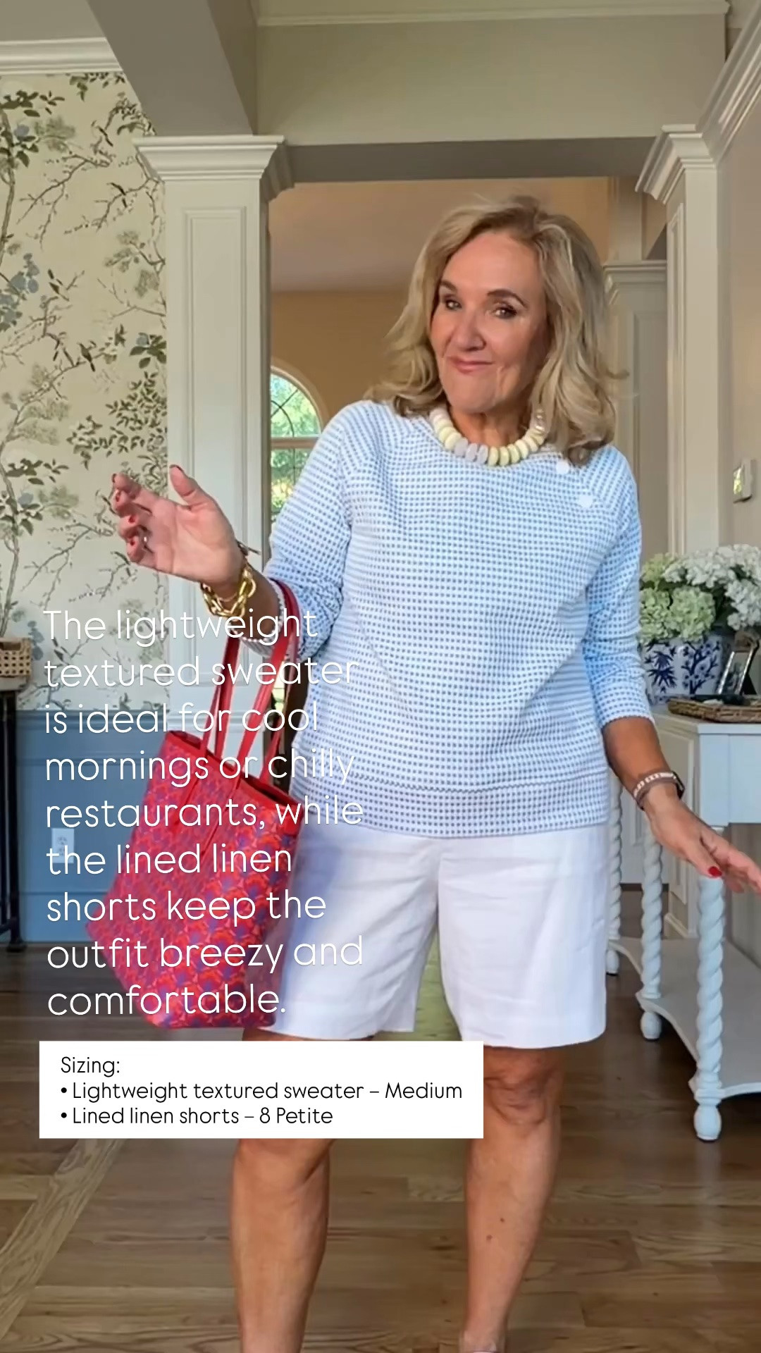 It’s breathable, comfortable, and just the right weight for cool mornings, restaurants, or evenings out. Paired with lined linen shorts and a colorful tote, it’s an easy outfit you’ll wear all season long.

Sizing:
• Lightweight textured sweater – Medium
• Lined linen shorts – 8 Petite

💡 LTK MADE EASY
❤️ Heart = Support my posts!
🔖 Save = Get sale & restock alerts
📋 Lists = Keep favorites organized
📲 Share = Send lists and products to a friend. Hello, Christmas List!
💬 Comment = Ask me anything about what I’m wearing. :-)

#LTKOver40 #LTKSaleAlert #LTKootd