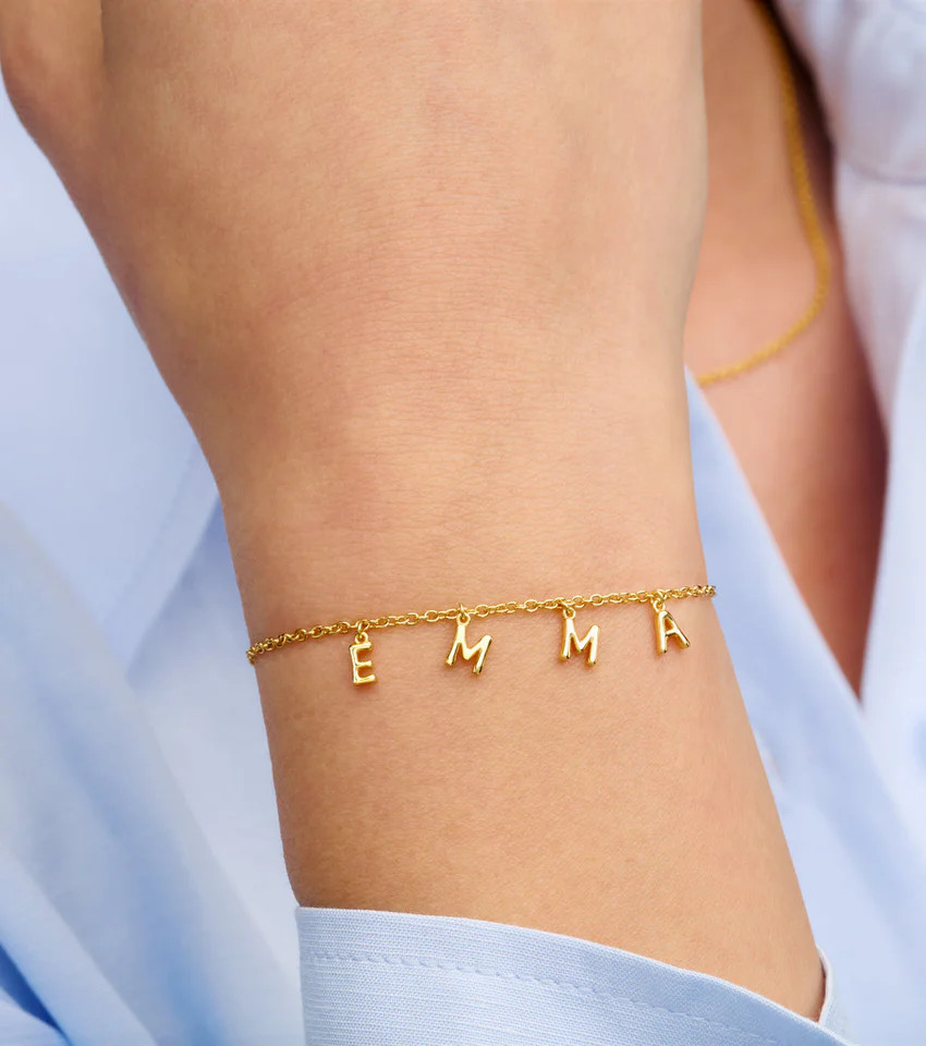 Made Mine Fine Name Bracelet (Gold) | Abbott Lyon