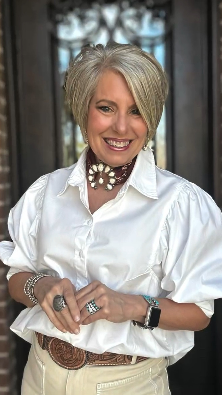 A simple white shirt becomes a stunning outfit with a scarf slide and great accessories. 

Doing a little happy dance because it’s sandal weather in Texas y’all!!!💃🏼🤠

#scarftutorial #westernfashion #westernchic #over50style #westernstyle

#LTKOver40 #LTKMidsize #LTKootd
