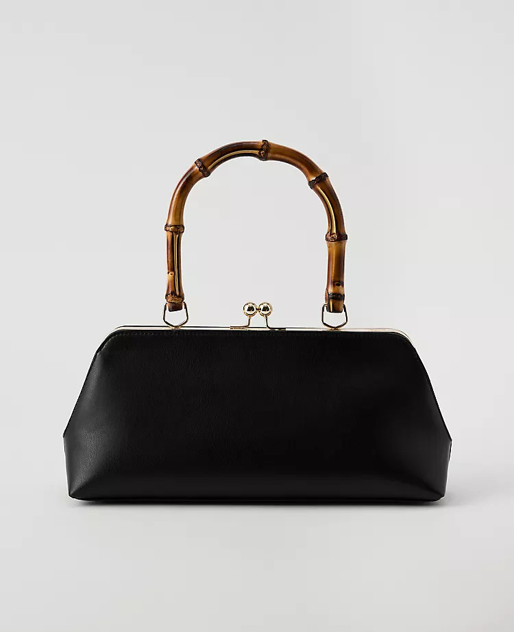 Patent Bamboo Top Handle Bag | Ann Taylor
