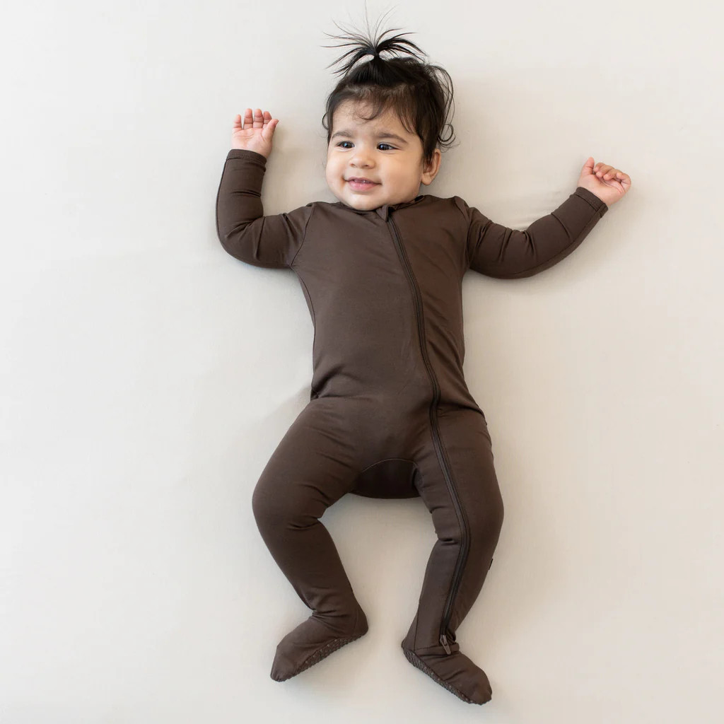 Zippered Footie in Espresso | Kyte Baby