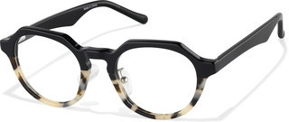 Zenni Geometric Glasses Black And Cream Tortoiseshell Plastic Full Rim Frame | Zenni Optical (US & CA)