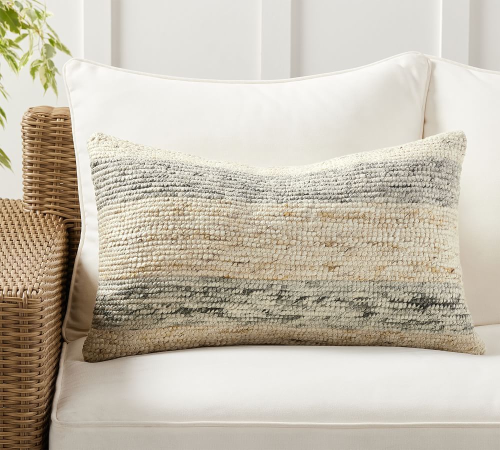 Juna Outdoor Textured Pillow | Pottery Barn (US)