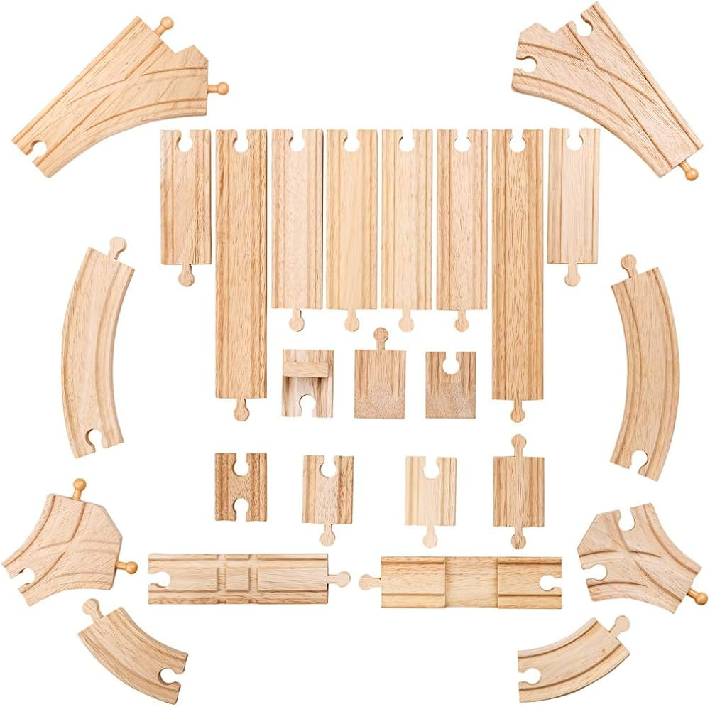 Bigjigs Rail Low Level Track Expansion - 25 Piece Set - Other Major Wooden Rail Brands are Compat... | Amazon (US)