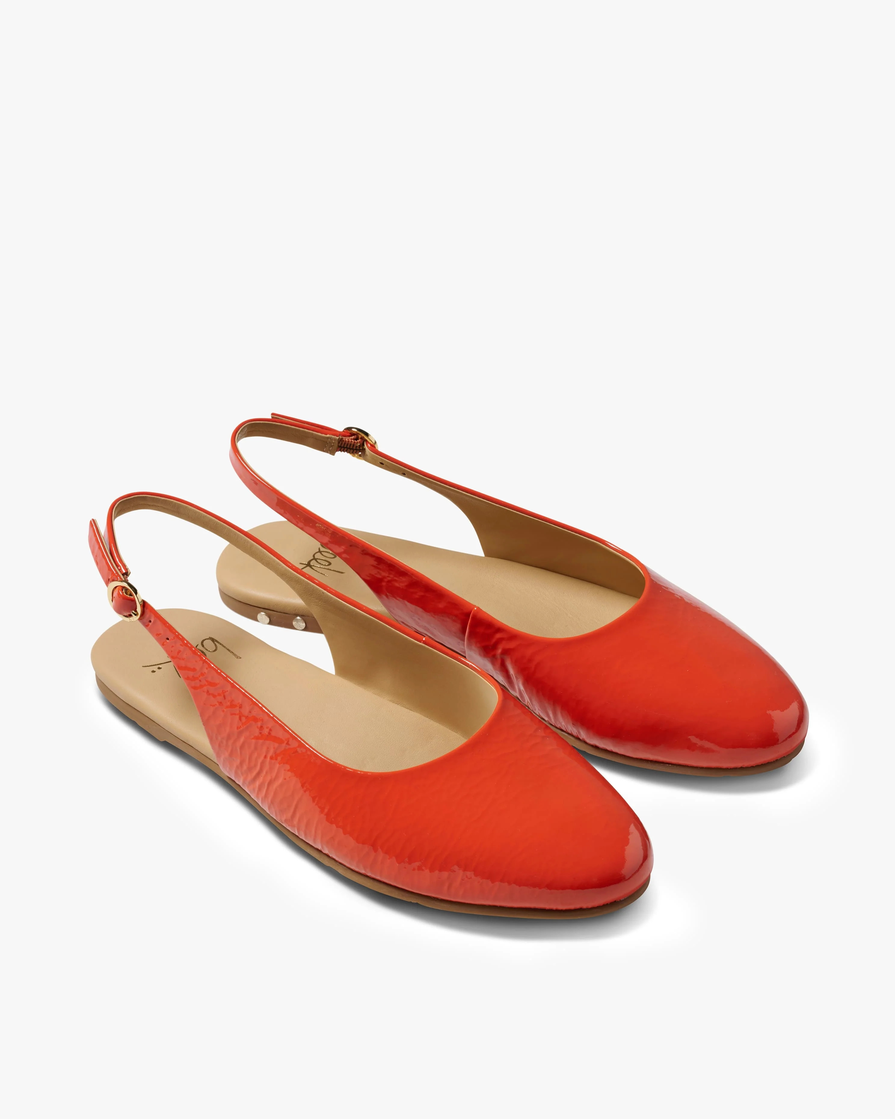 Pipit Patent Leather Slingback - Tomato | beek | beek