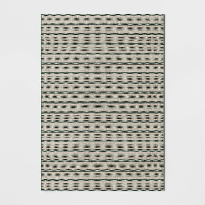 Powerloom Stripe Outdoor Rug Sage/Charcoal Gray - Threshold™ designed with Studio McGee | Target