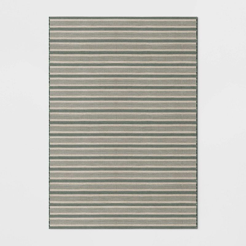 Powerloom Stripe Outdoor Rug Sage/Charcoal Gray - Threshold™ designed with Studio McGee | Target