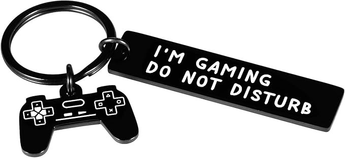 Funny Novelty Gift Do Not Disturb I'm Gaming Keychain Gamer Keyring for Teen Boys Mens Gamer Kids... | Amazon (US)