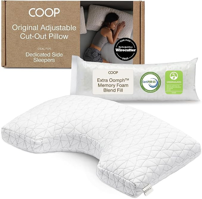 Coop Home Goods Original Cut-Out Adjustable Pillow, King Size Bed Pillows for Neck & Head Support... | Amazon (US)