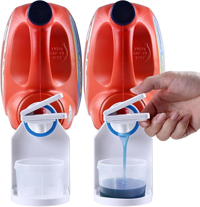 [2 Pack] Laundry Detergent Dispenser Cup Holder & Nozzle Force-Saving Switch, Soap Dispenser,Drip... | Amazon (US)
