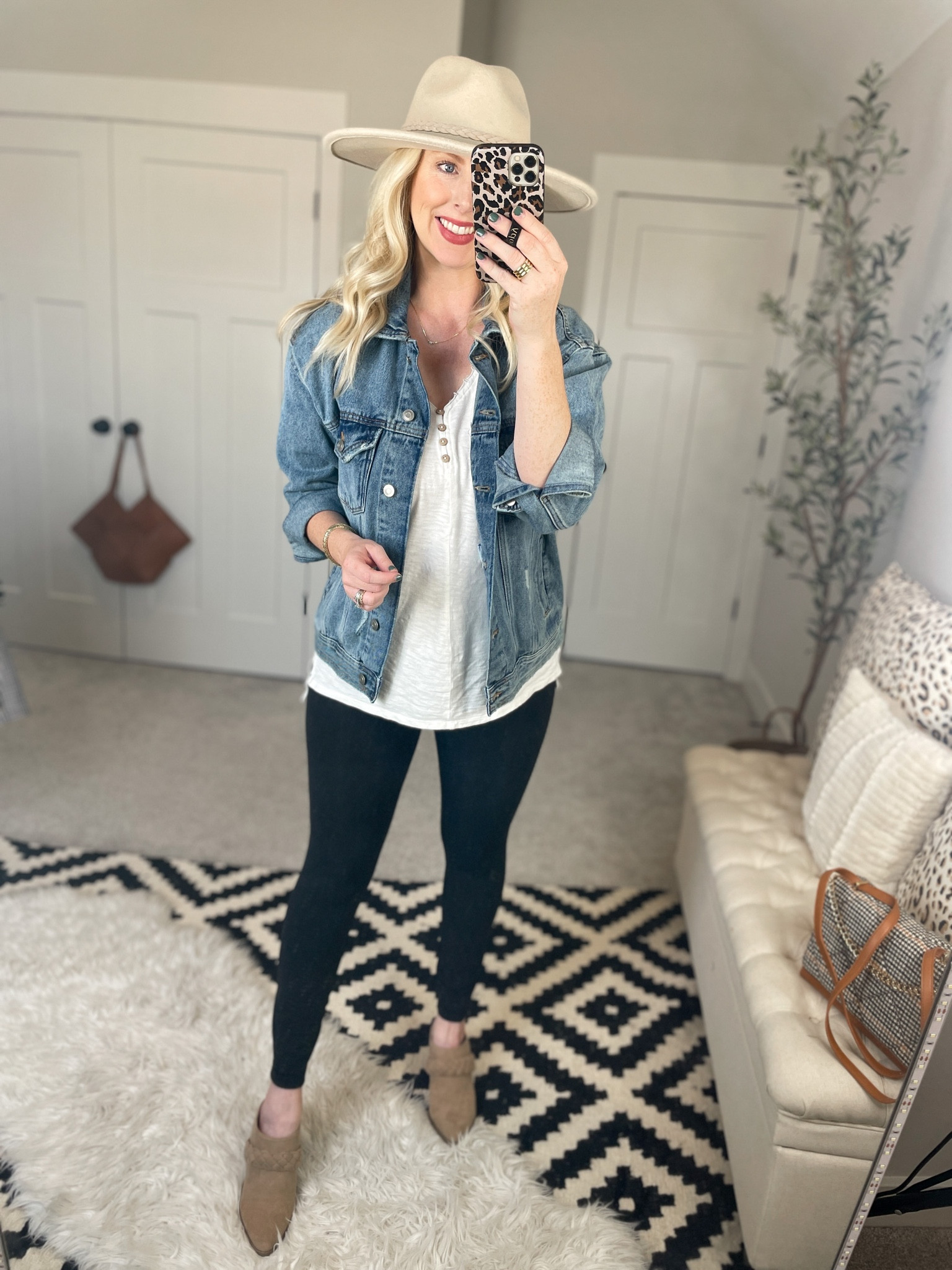 Fall outfit, Walmart outfit, Walmart fashion, tunic tee, black leggings, oversized jean jacket 

#LTKstyletip #LTKSeasonal #LTKunder50