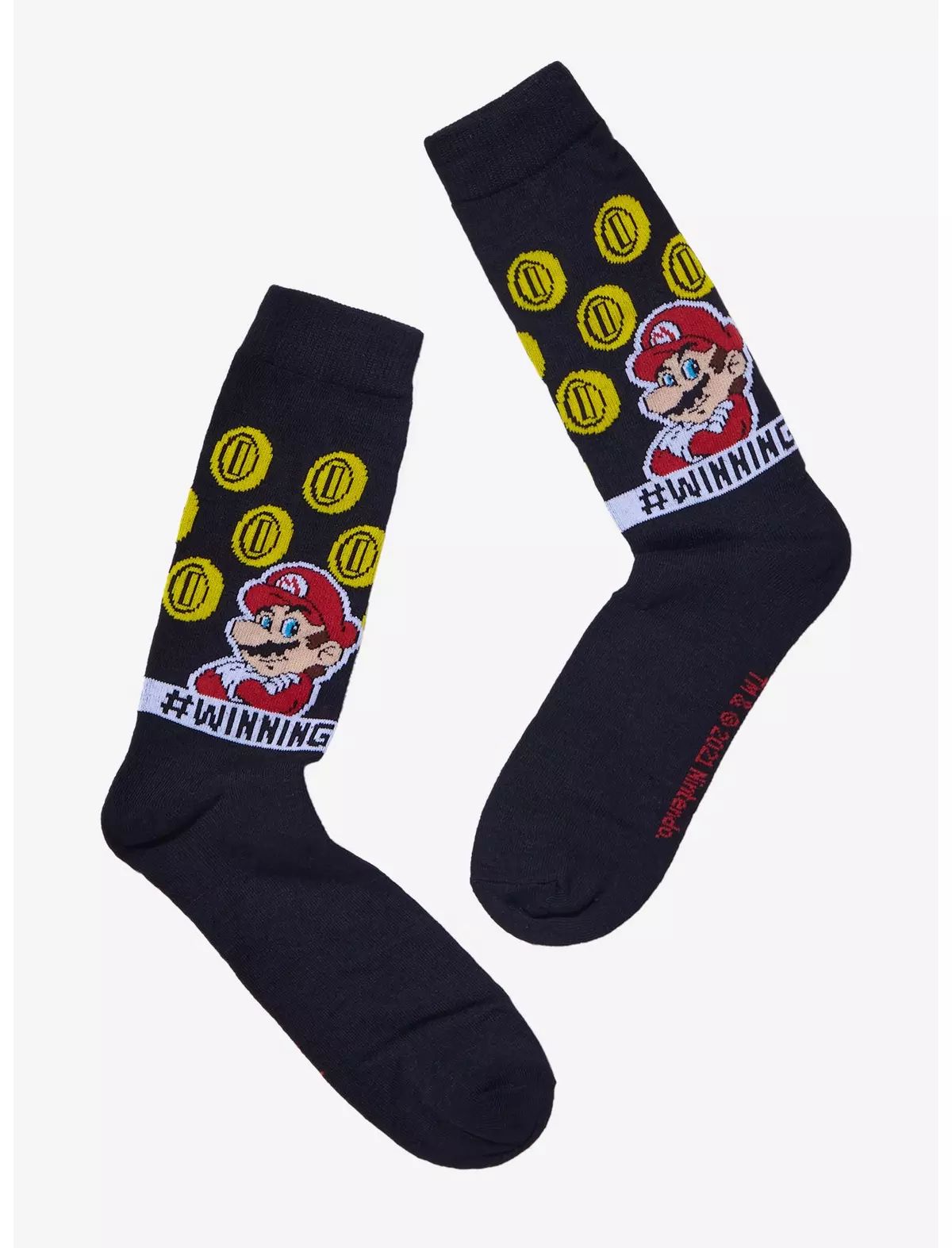 Super Mario Bros. Winning Coins Crew Socks | Hot Topic