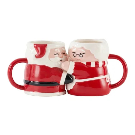 Holiday Time Mr & Mrs Claus Hug Mug, Set of 2 | Walmart (US)