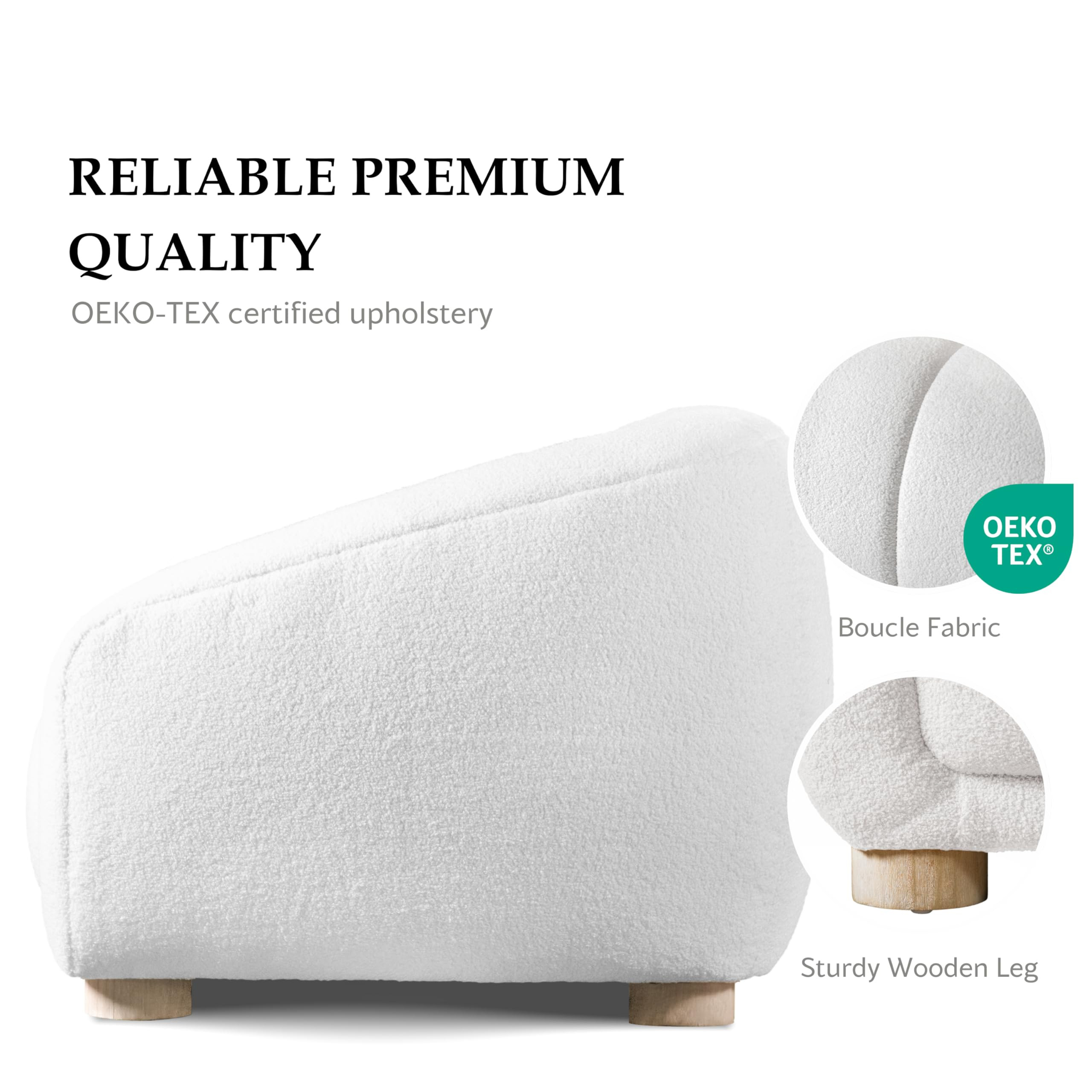 Furniture of America Amara Modern Boucle Sectional Sofa with Sloped Arms and High Density Foam, W... | Amazon (US)