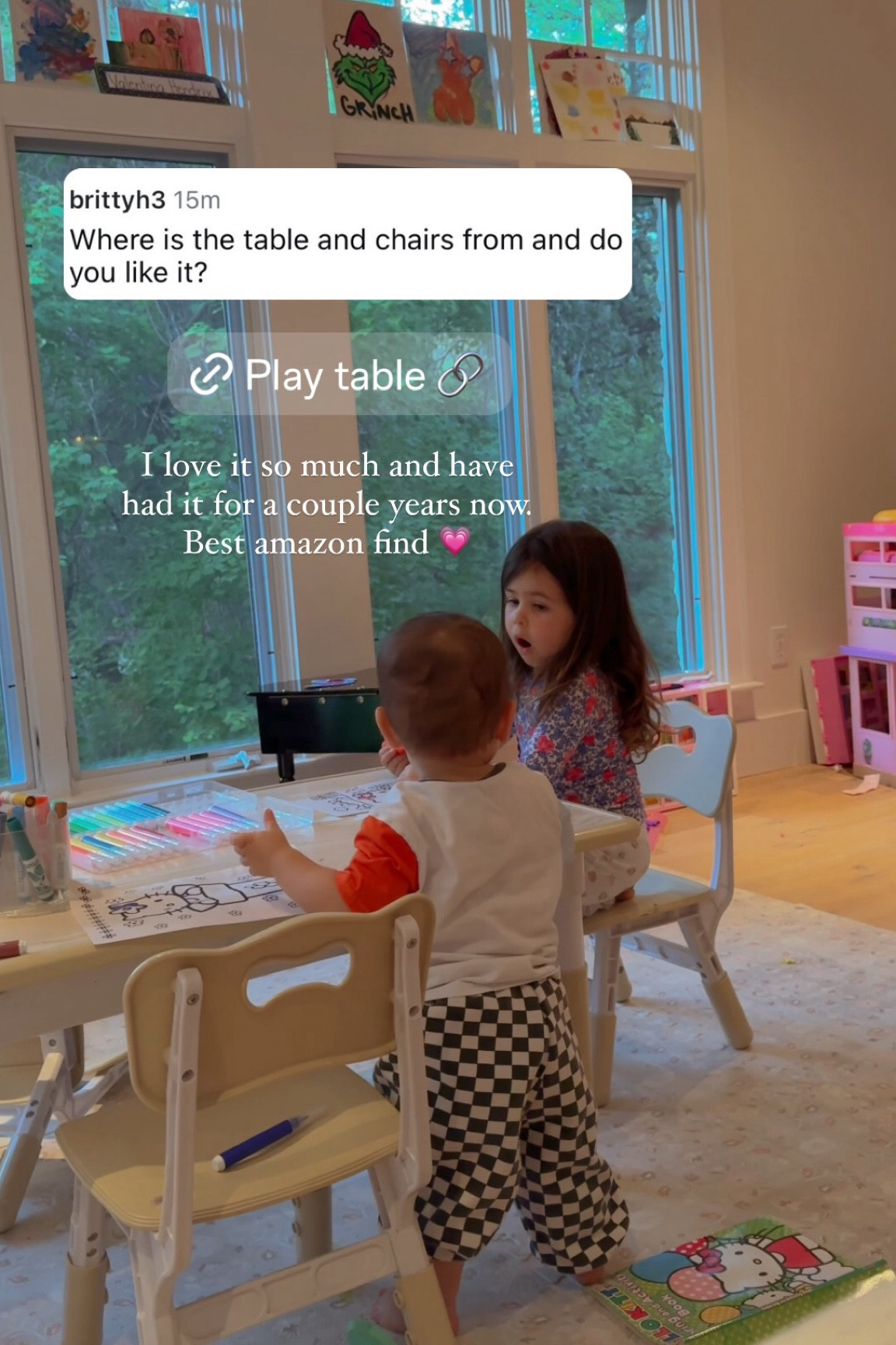 Kids table and chairs from Amazon Can sit up to 6 kids 🪑

#LTKKids #LTKBacktoSchool #LTKFamily