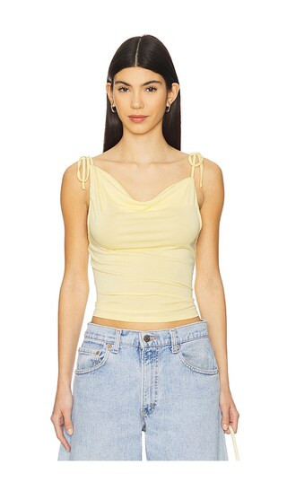 MORE TO COME Banks Drape Top in Yellow. - size S | Revolve Clothing (Global)